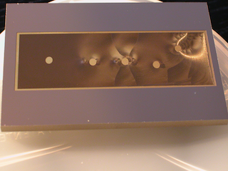 8: Hot-embossing stamp with complex microfluidic layout